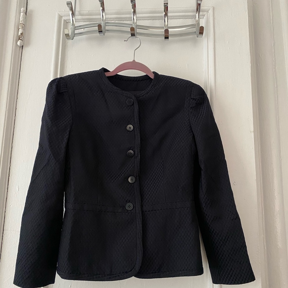Armani Collezioni Textured Black Blazer